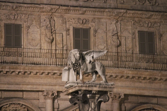 The Lion of Venice watching over Verona...